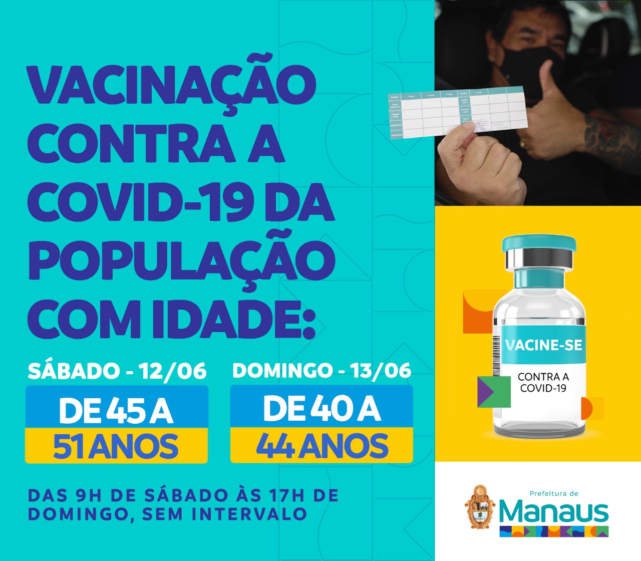 Combate À Covid-19: População De 40 A 51 Anos Terá 57 Postos Disponíveis Para Se Vacinar Neste Fim De Semana