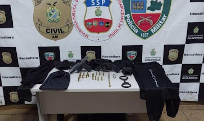 Após denúncias, grupo criminoso é preso em flagrante em posse de armas de fogo em Itacoatiara