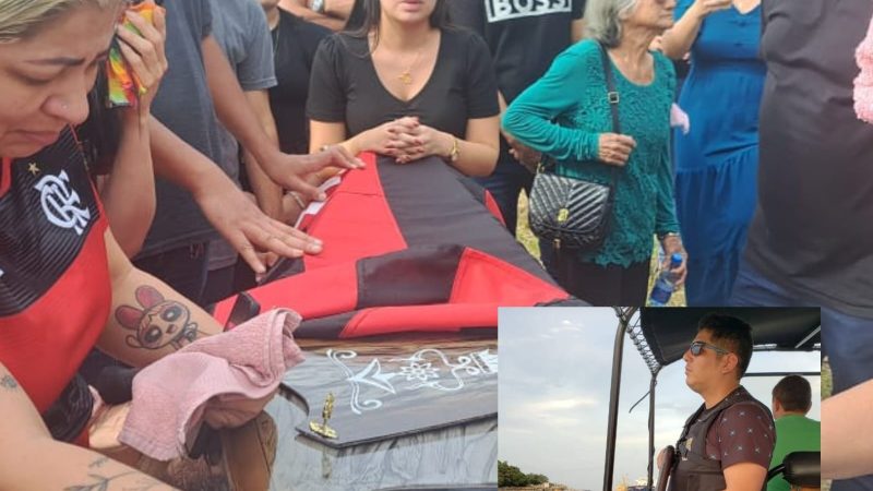 Familiares e amigos prestam homenagens e até salva de tiros durante enterro do policial civil Eber Mello