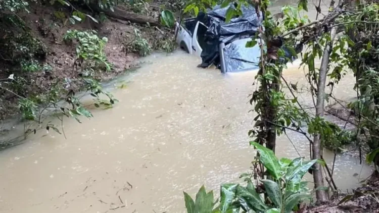 Bebê desaparece e mulheres morrem após caminhonete cair em igarapé
