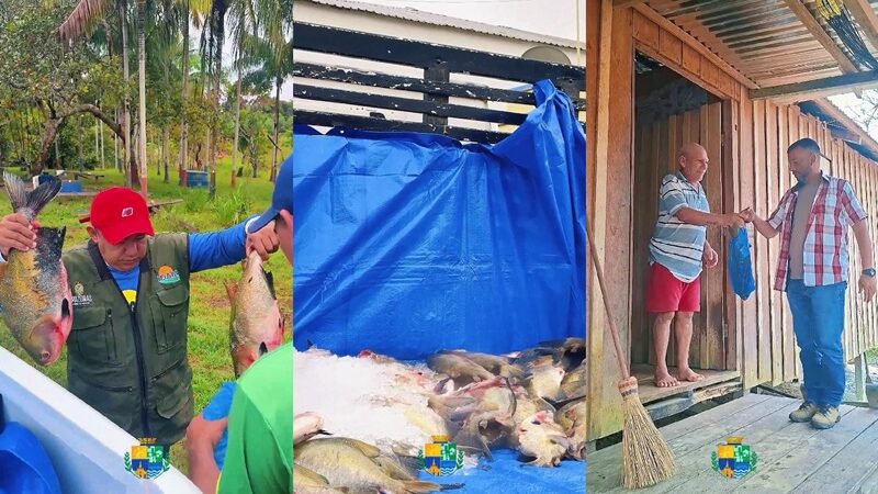 A Prefeitura de Lábrea realizou, nesta quarta-feira, a entrega de peixes para famílias da zona rural